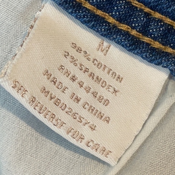 DISTRESSED TINSELTOWN RIPPED CUFFED DENIM SHORTALLS - SIZE MEDIUM - Picture 16 of 16